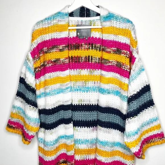 Anthropologie Colorful Striped Women's Sweater Cardigan - Picture 5 of 8